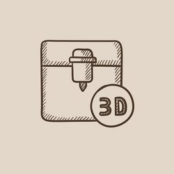 tree d printing sketch icon vector image