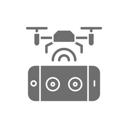 drone with control panel mobile remote controller vector image