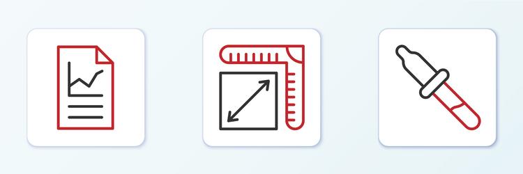 Set line pipette document with graph chart vector