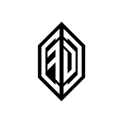 Df initial monogram logo circle rounded Royalty Free Vector