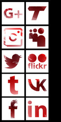 set of social networking icons web design flat vector image