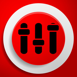 adjuster slider tuner fader bars with levers knobs vector image