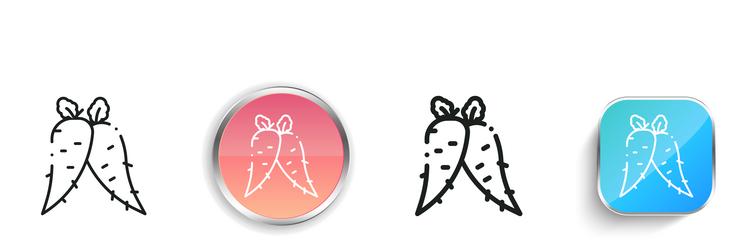 horseradish icon thin linear regular and button vector image