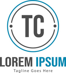 initial tc logo template with modern frame vector image