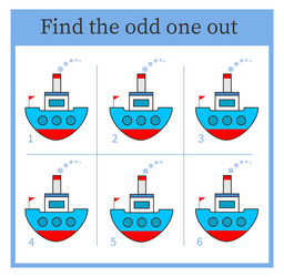 logic puzzle for children find the odd one out vector image
