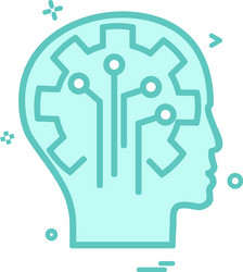 artificial brain circuit intelligence icon design vector image