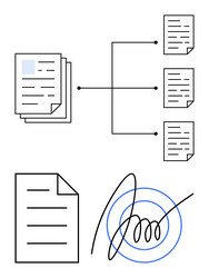 document workflow and digital signature process vector image
