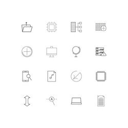 internet technologies linear thin icons set vector image