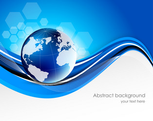 Abstract blue background with globe Royalty Free Vector