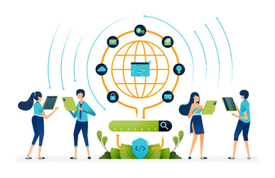 access internet network that is encrypted vector image