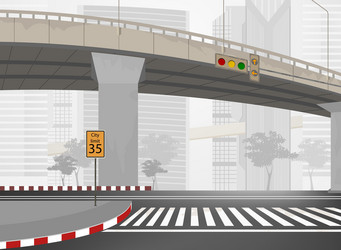 Highway to city Royalty Free Vector Image - VectorStock