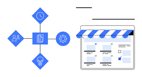 digital strategy workflow with team management vector image
