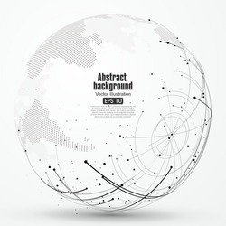 point and curve constructed the sphere wireframe vector image
