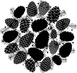 Cedar cone background sketch for your design vector