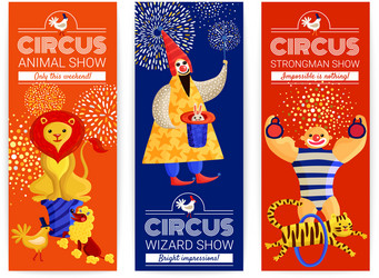 Two vertical circus banners Royalty Free Vector Image