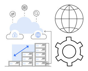 cloud technology with data servers secure vector image