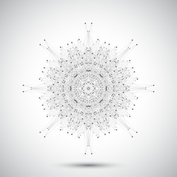 geometric abstract form with connected lines vector image