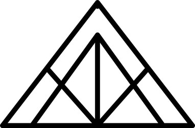 geometric triangular shape icon line style vector image