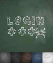 Login icon hand drawn vector