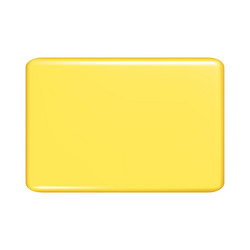 Realistic 3d yellow rectangular frame button icon vector
