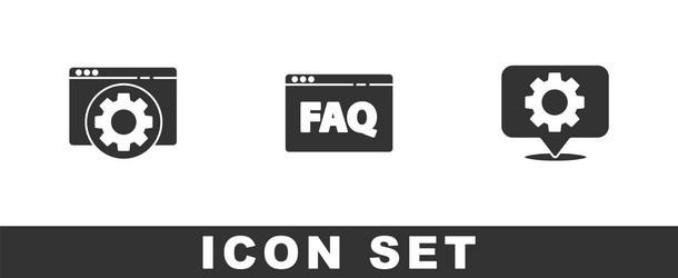 set browser setting faq and location with gear vector image