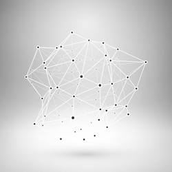 wireframe mesh polygonal abstract form vector image