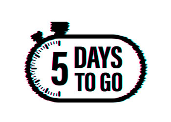 5 days to go countdown timer clock icon time vector image