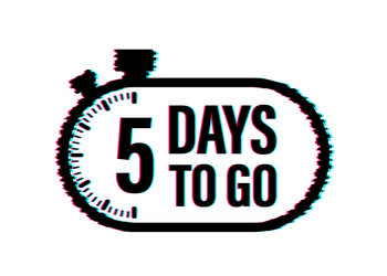 5 days to go countdown timer clock icon time vector