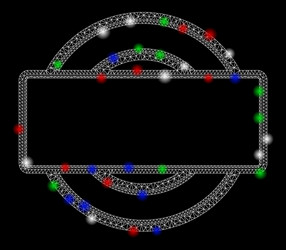 bright mesh 2d double round and rectangle frame vector