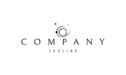 logo with an abstract image of outer space vector image