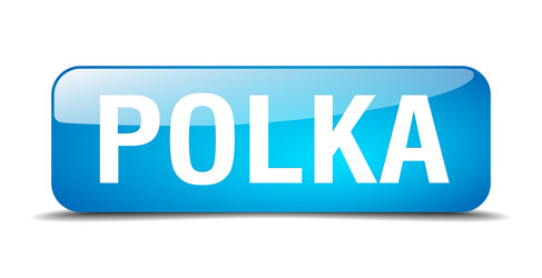 polka blue square 3d realistic isolated web button vector image