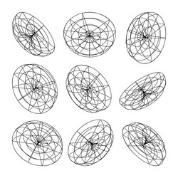 wireframe lined shapes perspective mesh 3d grid vector image