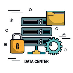 data center tower folder secure isolated vector image