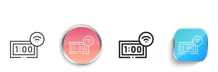digital clock icon thin linear regular and button vector image