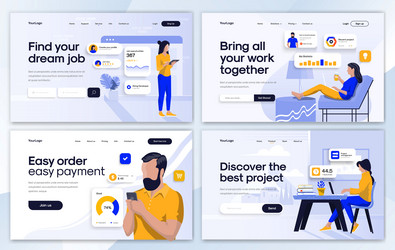 flat modern design of landing page template vector image