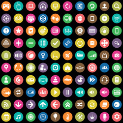 Game 100 icons universal set for web and ui vector