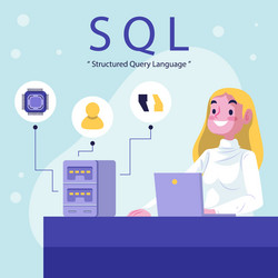 hand drawn flat design sql vector