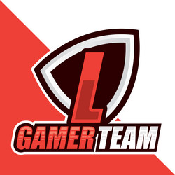 L letter mark esport logo team modern simple e vector