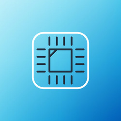 line computer processor with microcircuits cpu vector image