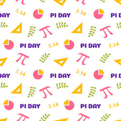 pi day seamless pattern design with mathematical vector image