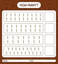 How many counting game with dead tree worksheet vector