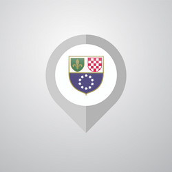 map navigation pointer with bosnia vector image