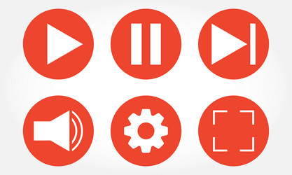 Media player buttons for social play icon vector