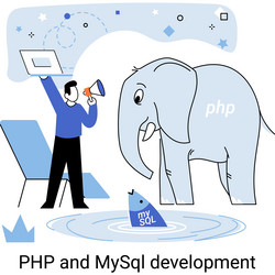 Php and mysql development software website vector