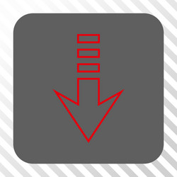 send down rounded square button vector image