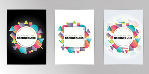 abstract geometric pattern design background set vector image