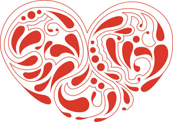 Red floral heart Royalty Free Vector Image - VectorStock