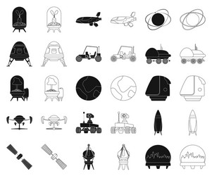 mars and space icon set vector image