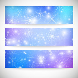 winter backgrounds set with snowflakes abstract vector