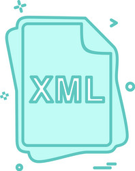 Xml file type icon design vector